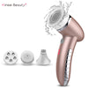 4 IN 1 Facial Cleansing Brush Sonic Vibration Mini Face Cleaner Silicone Deep Pore Cleaning Electric Face Massage Waterproof